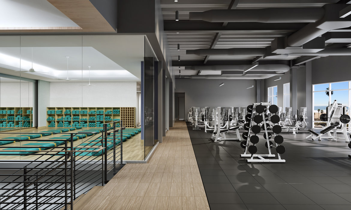 Huntington Beach Equinox Gym Renders